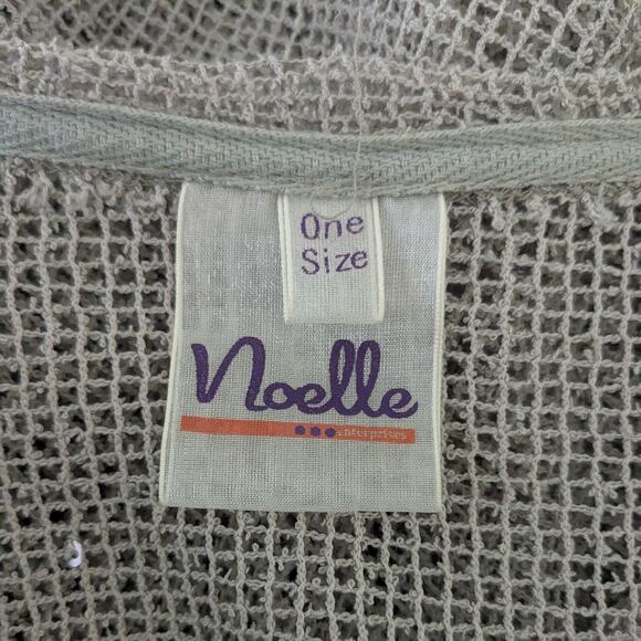 Net Top OS Tan Taupe Lagenook Button Funky Artsy Eclectic Beach Neutral Open - Picture 10 of 11